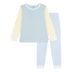 Petit Bateau - Pijama a rayas con bloques de color Milleraies | Verde