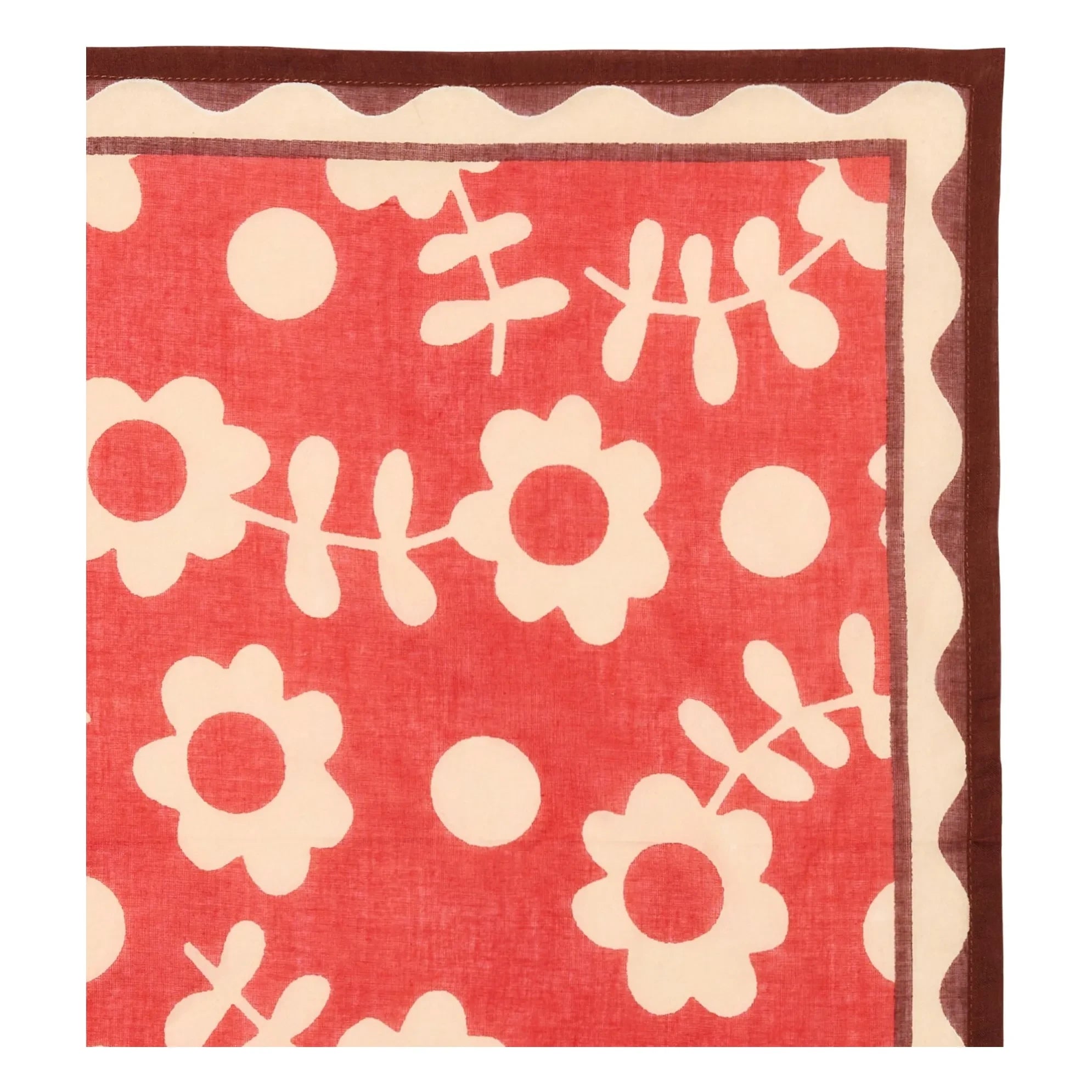 Apaches - Mantón Dupion de Flores Pequeñas | Rojo