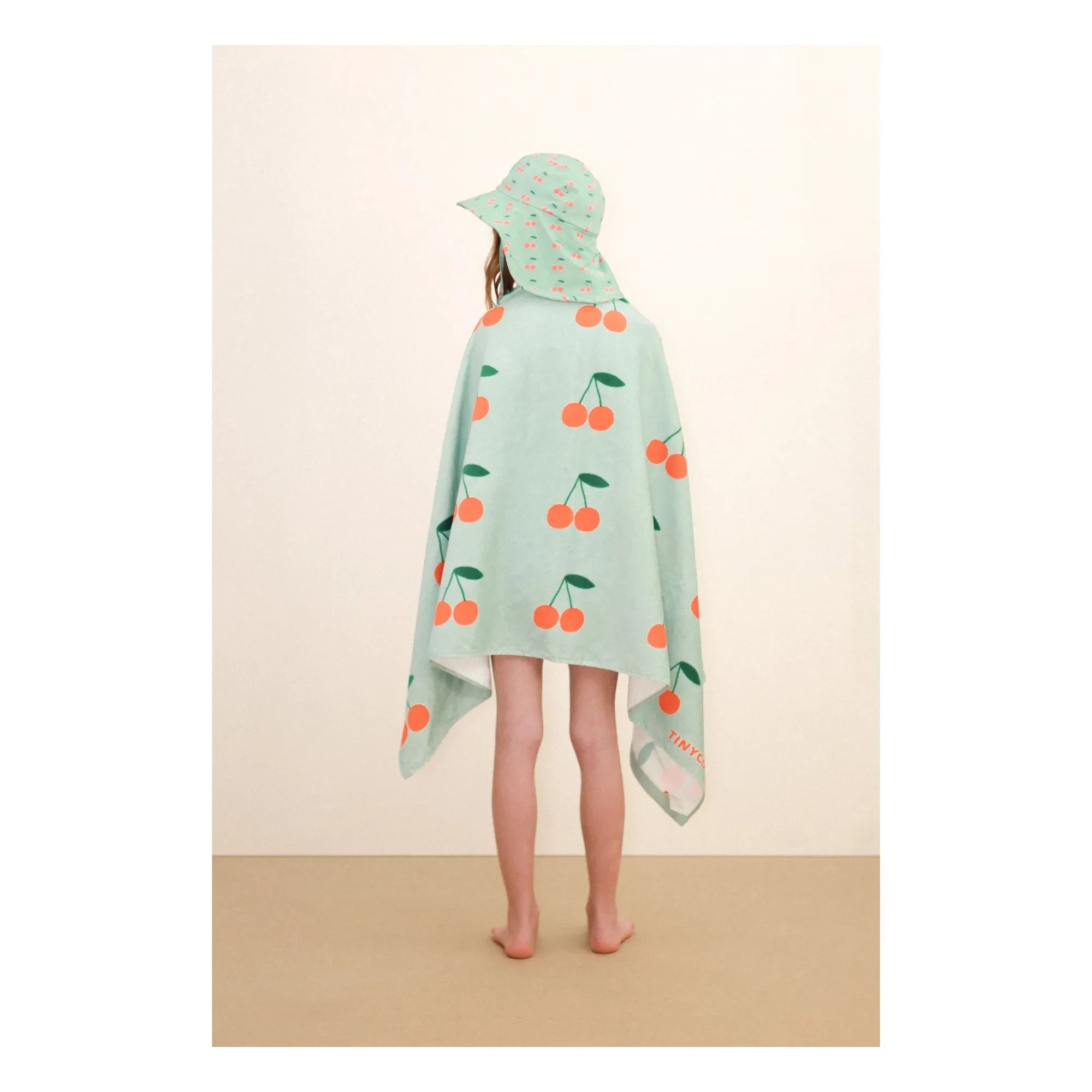 Tinycottons - Toalla de Playa de Algodón Orgánico Cerises | Verde Agua