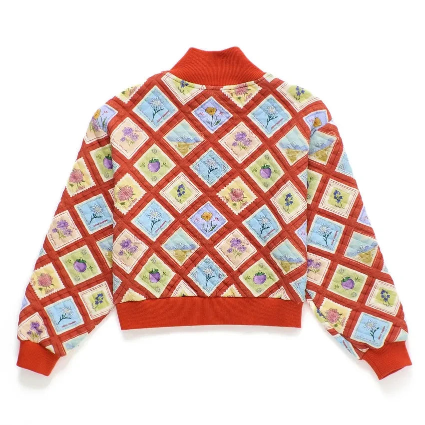 Maison Mangostan - Stamps Fermuarlı Sweatshirt | Kırmızı
