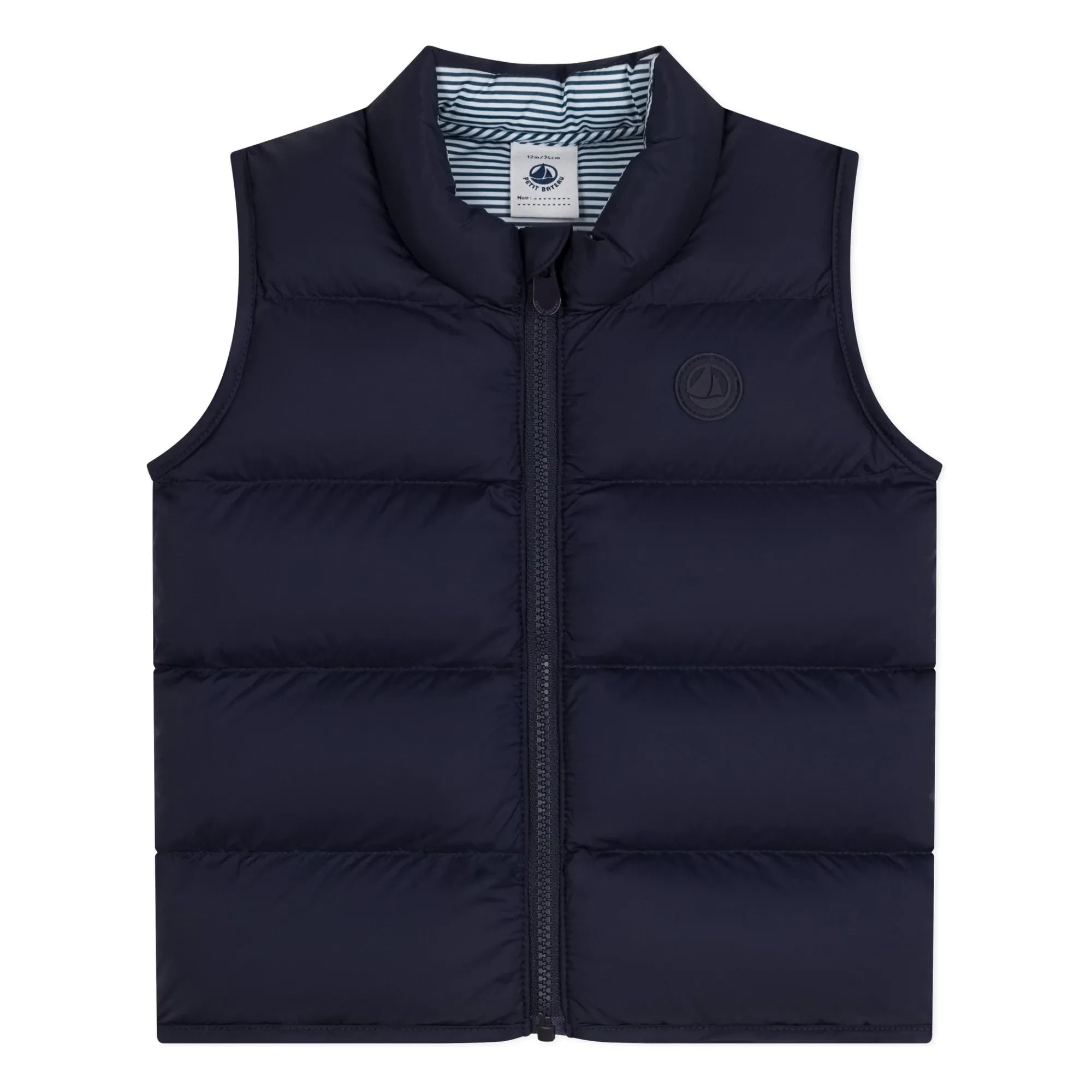 Petit Bateau - Chaleco acolchado sin mangas para bebé | Azul marino