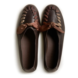 Hereu - Juliol Foulard Mocasín de Cuero | Castaño Oscuro
