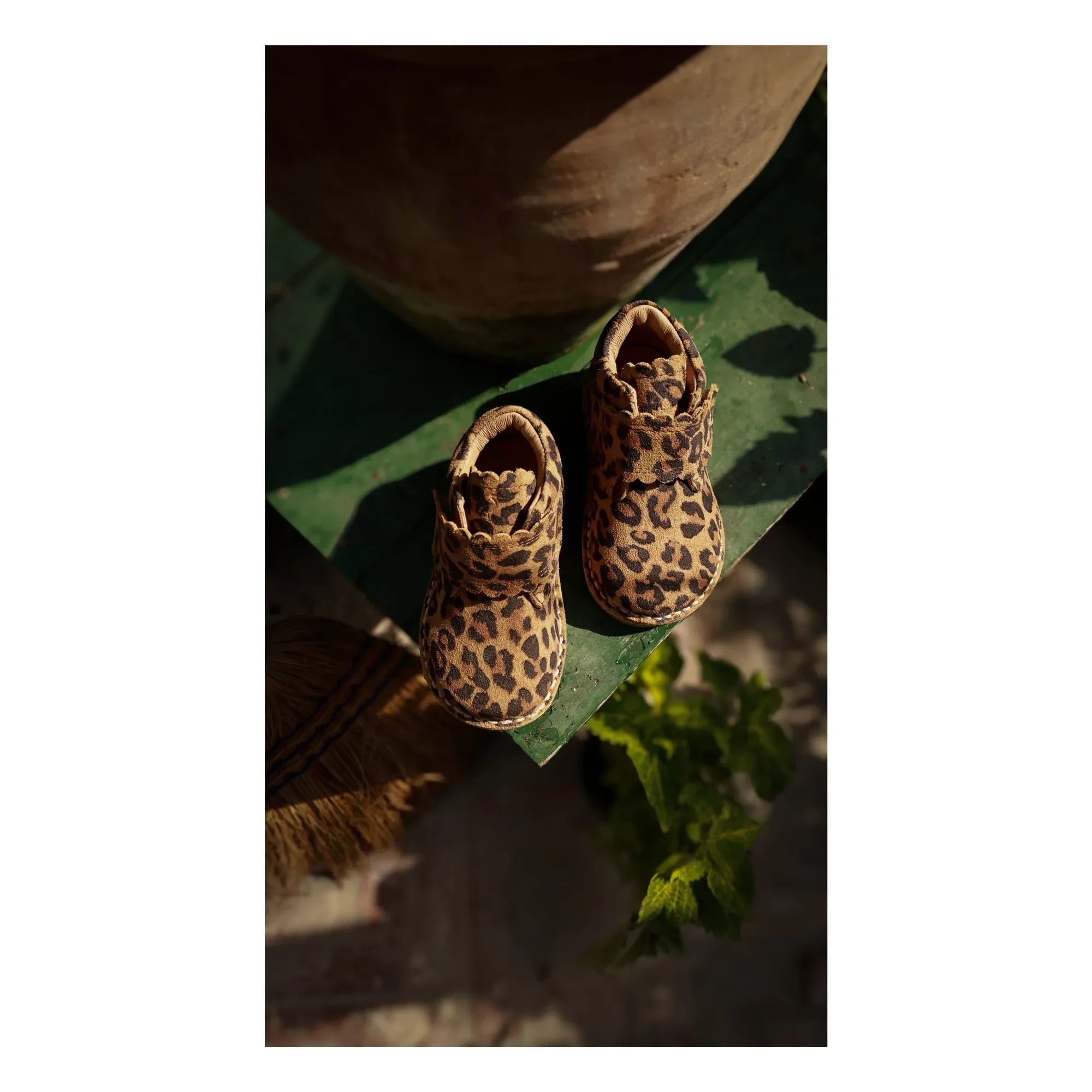 Petit Nord - Botines deportivos con estampado de leopardo y borde ondulado | Marrón