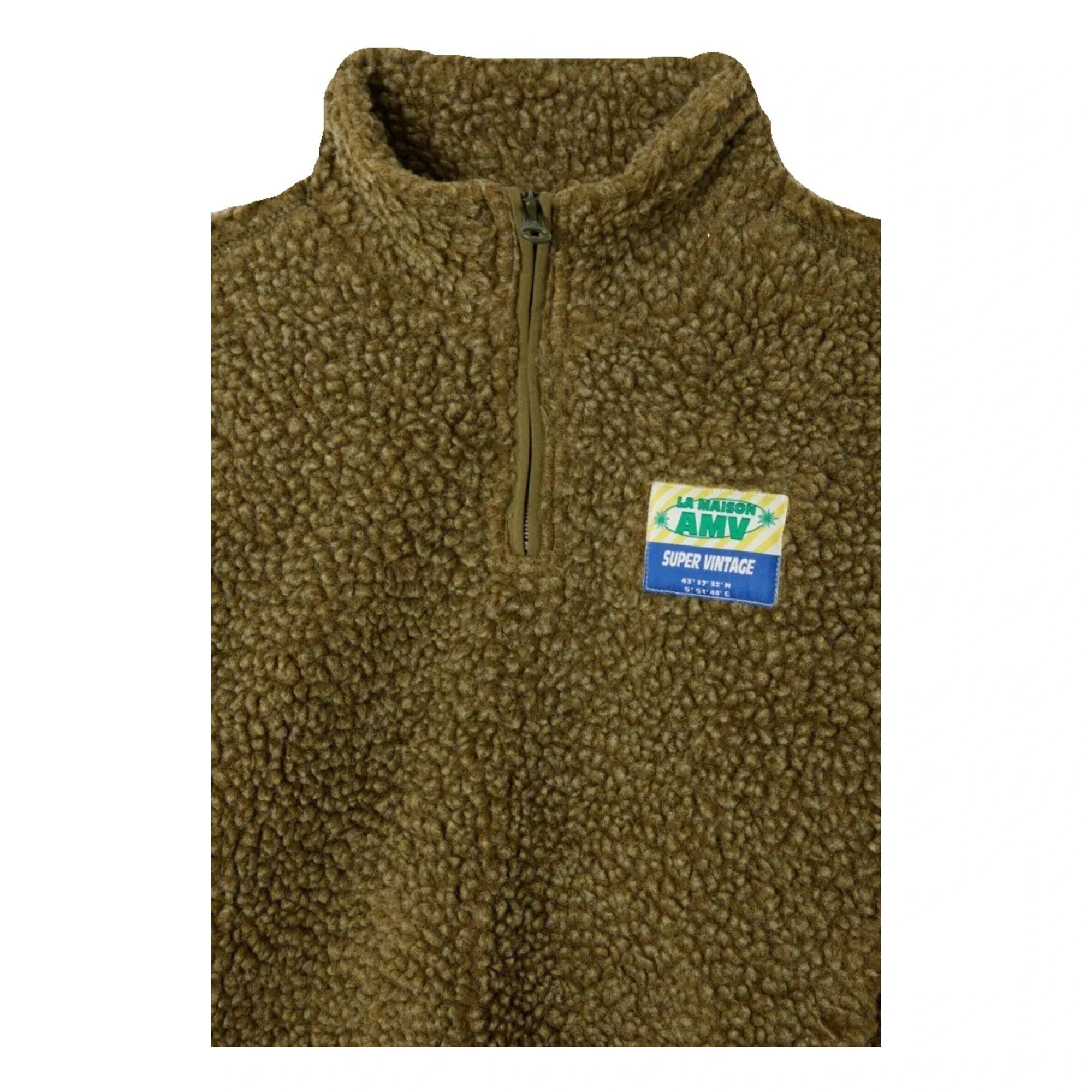 American Vintage - Sudadera con media cremallera Hoktown | Marrón caqui