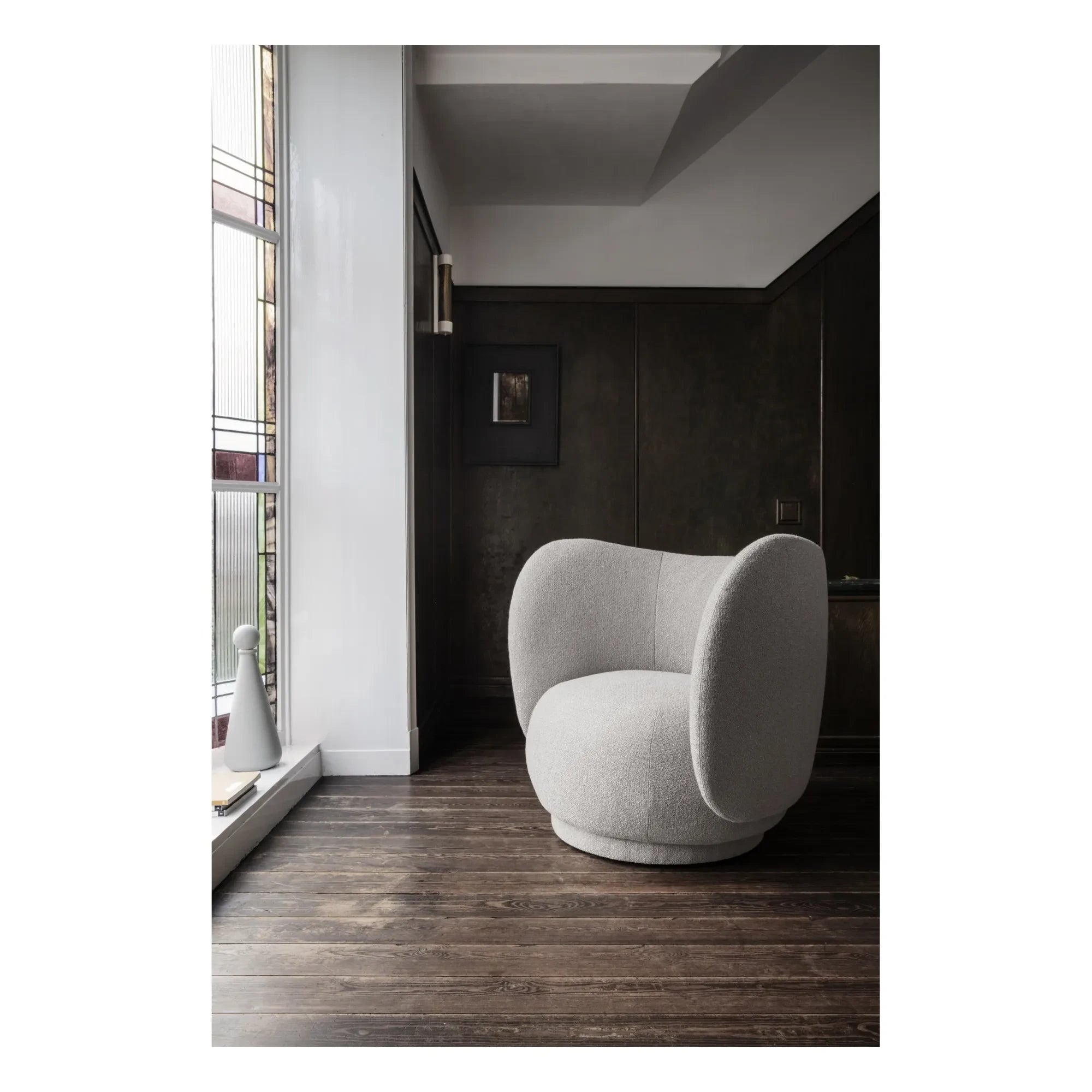 Ferm Living - Sofá tapizado en bouclé Rico | Crema