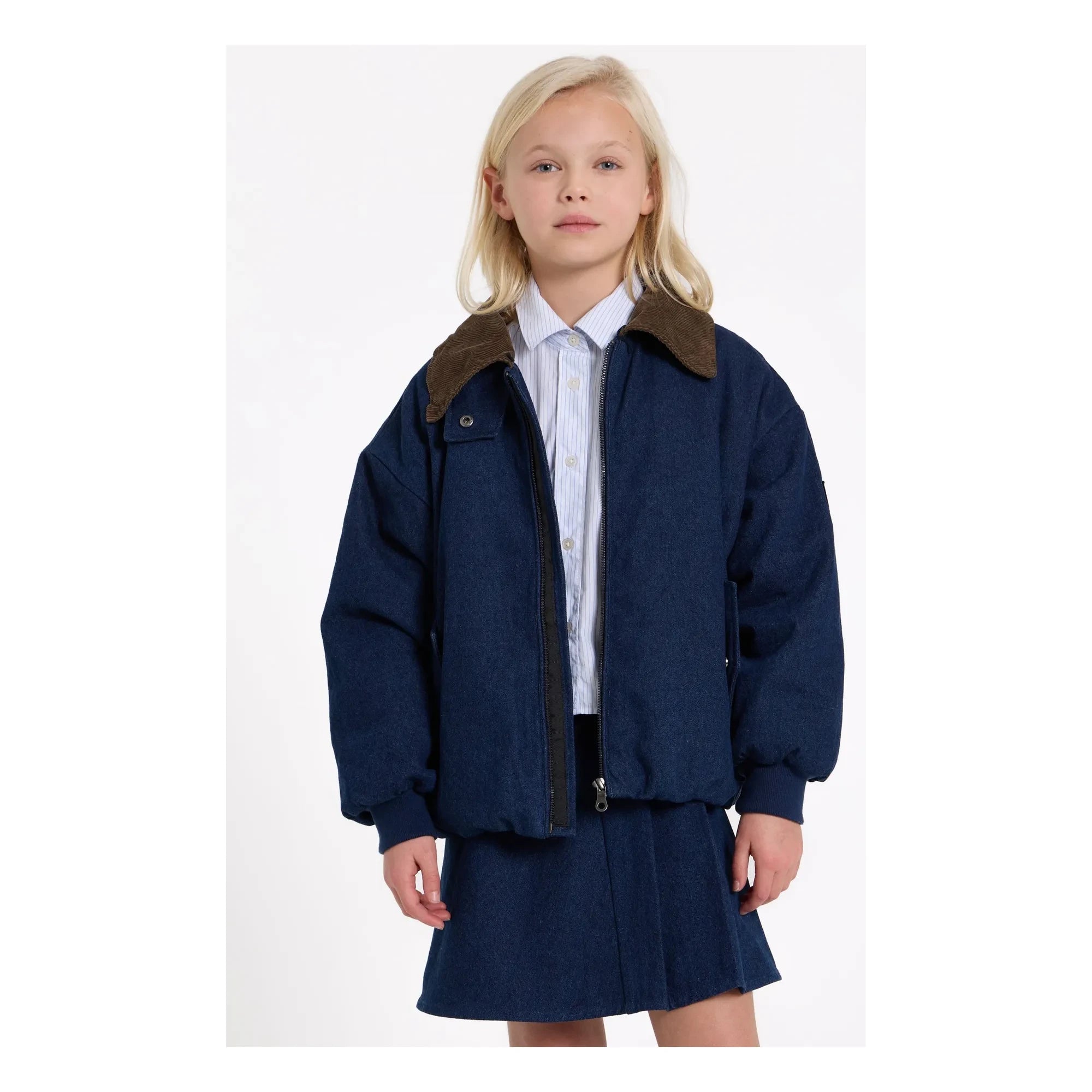 Finger in the nose - Chaqueta aviador de mezclilla Aria | Denim crudo