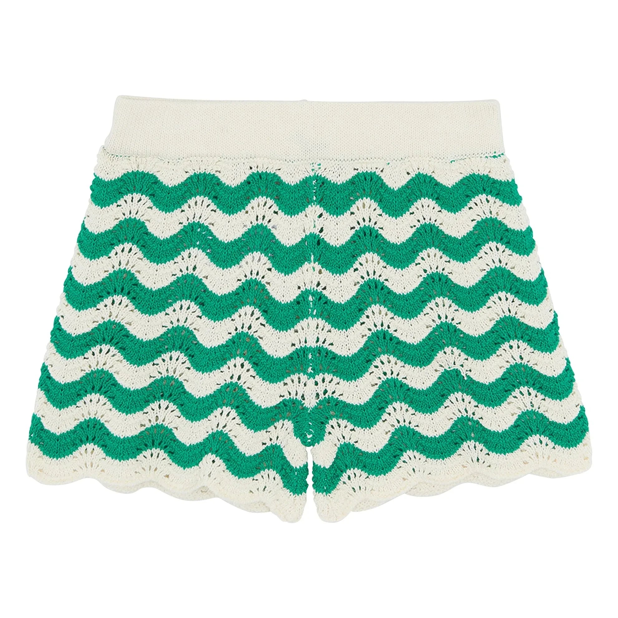 Bonton - Pantalón corto de crochet para abuela | Verde esmeralda