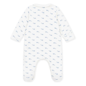 Petit Bateau - Pyjamas Dors Bien Baleines Kadife Organik Pamuk | White