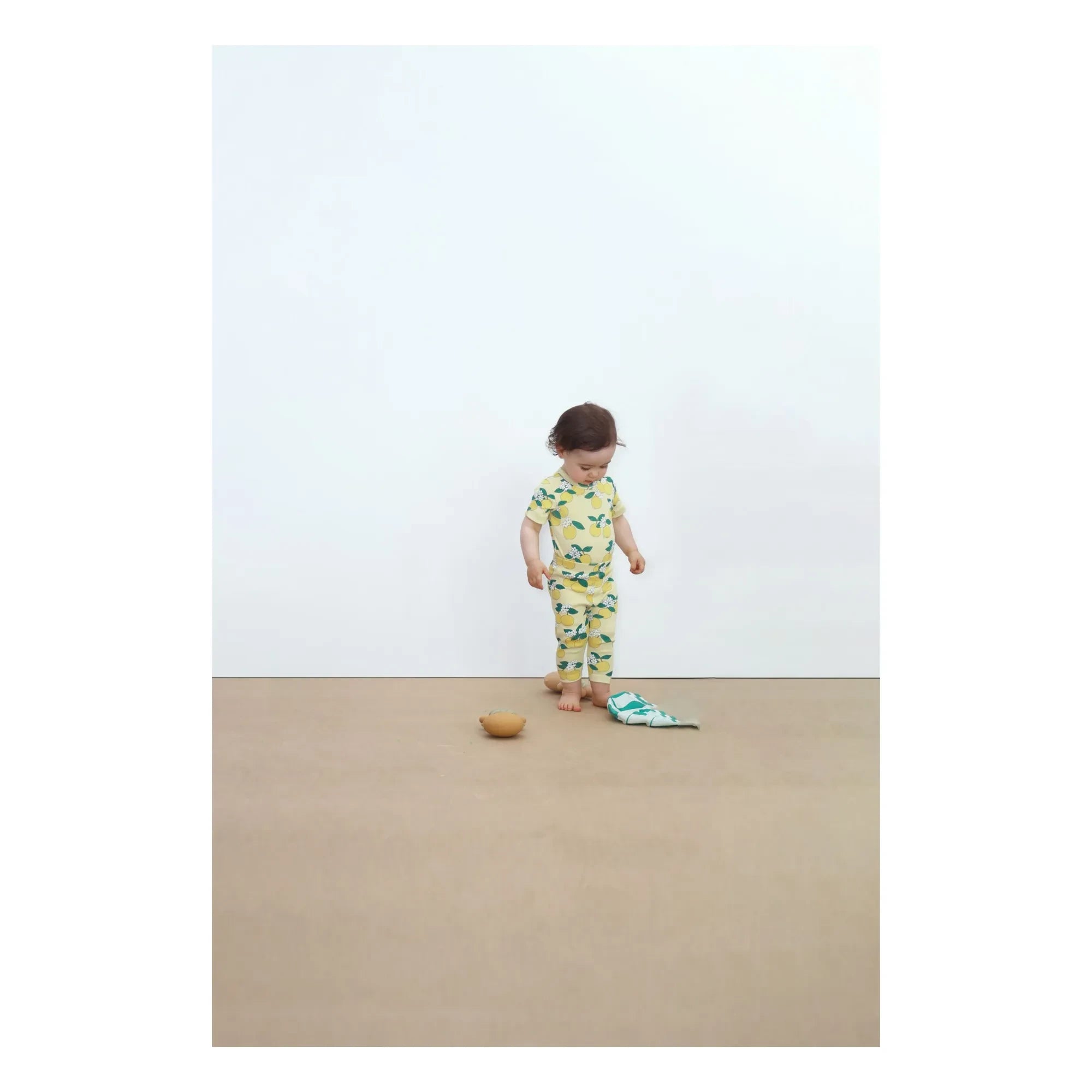 Tinycottons - Legging de canalé naranja de algodón orgánico | Amarillo claro