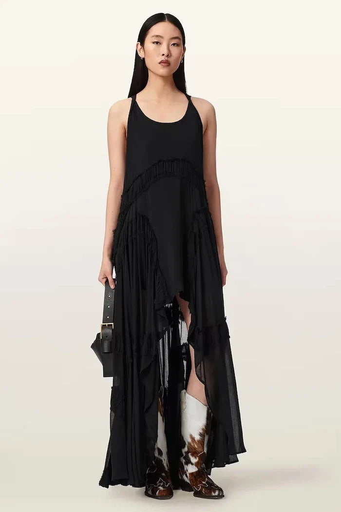 AllSaints Vestido asimétrico de viscosa DORINA