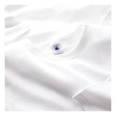 Petit Bateau - Conjunto de 2 camisetas de manga larga de algodón orgánico | Blanco