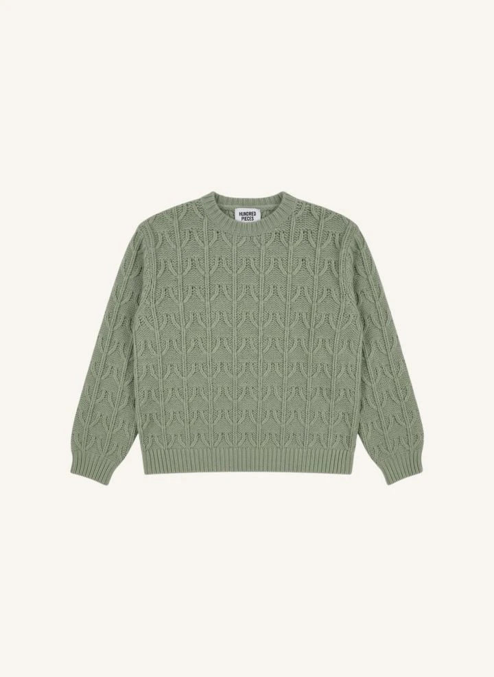 Hundred Pieces - Suéter de Merino Lacy | Verde Agua