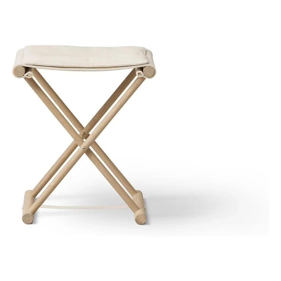 Oliver Furniture - Meşe ve kanvastan küçük kamp taburesi