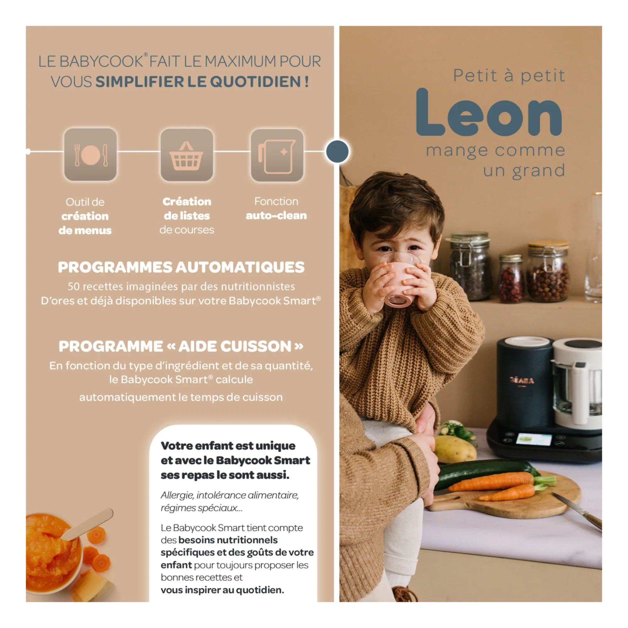 Béaba - Robot de cocina Babycook Smart | Gris carbón