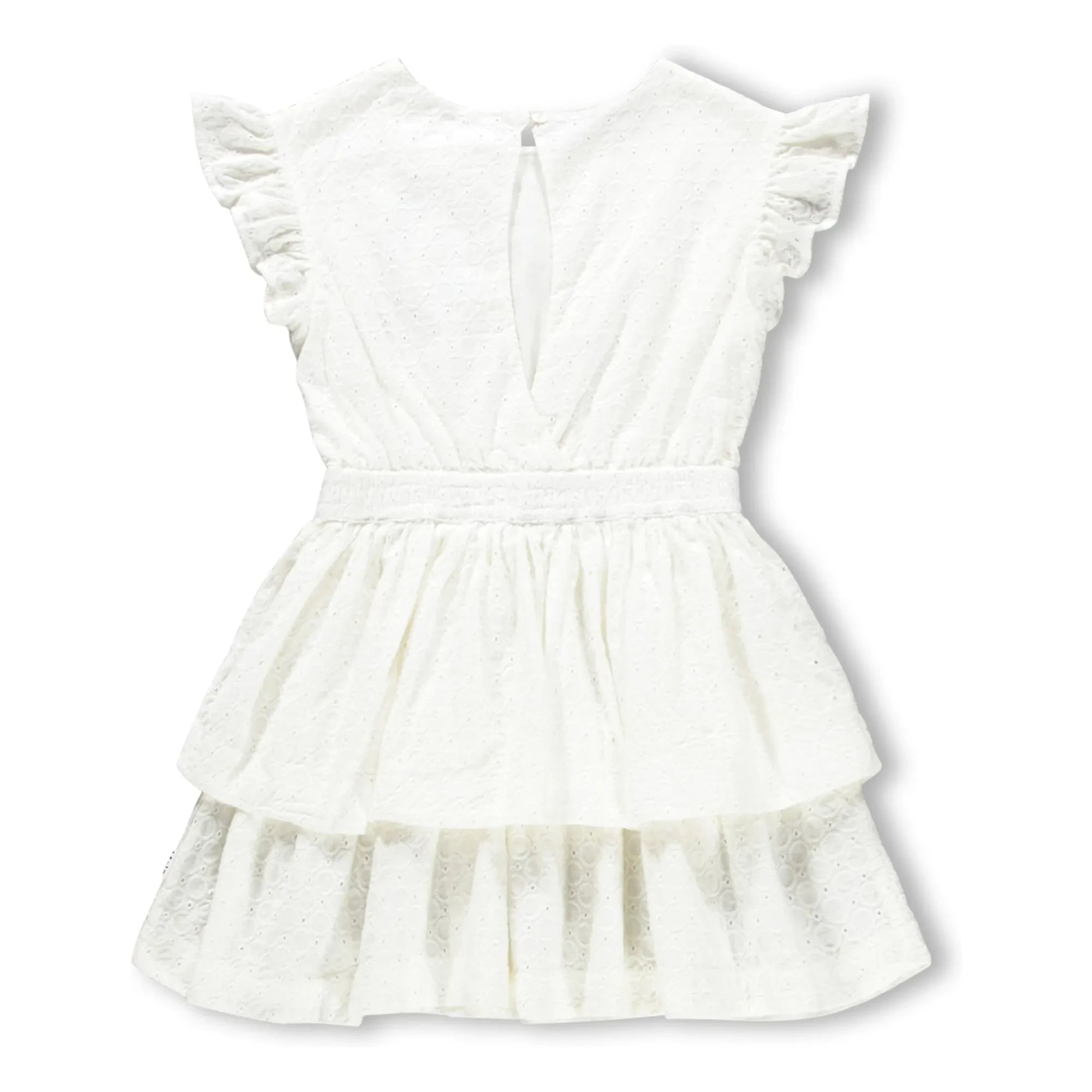 Vestido con volantes de algodón orgánico Molo Carma | Blanco