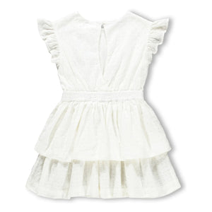 Vestido con volantes de algodón orgánico Molo Carma | Blanco