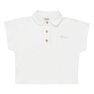 Donsje - Top Ivelle Claudine con cuello | Blanco