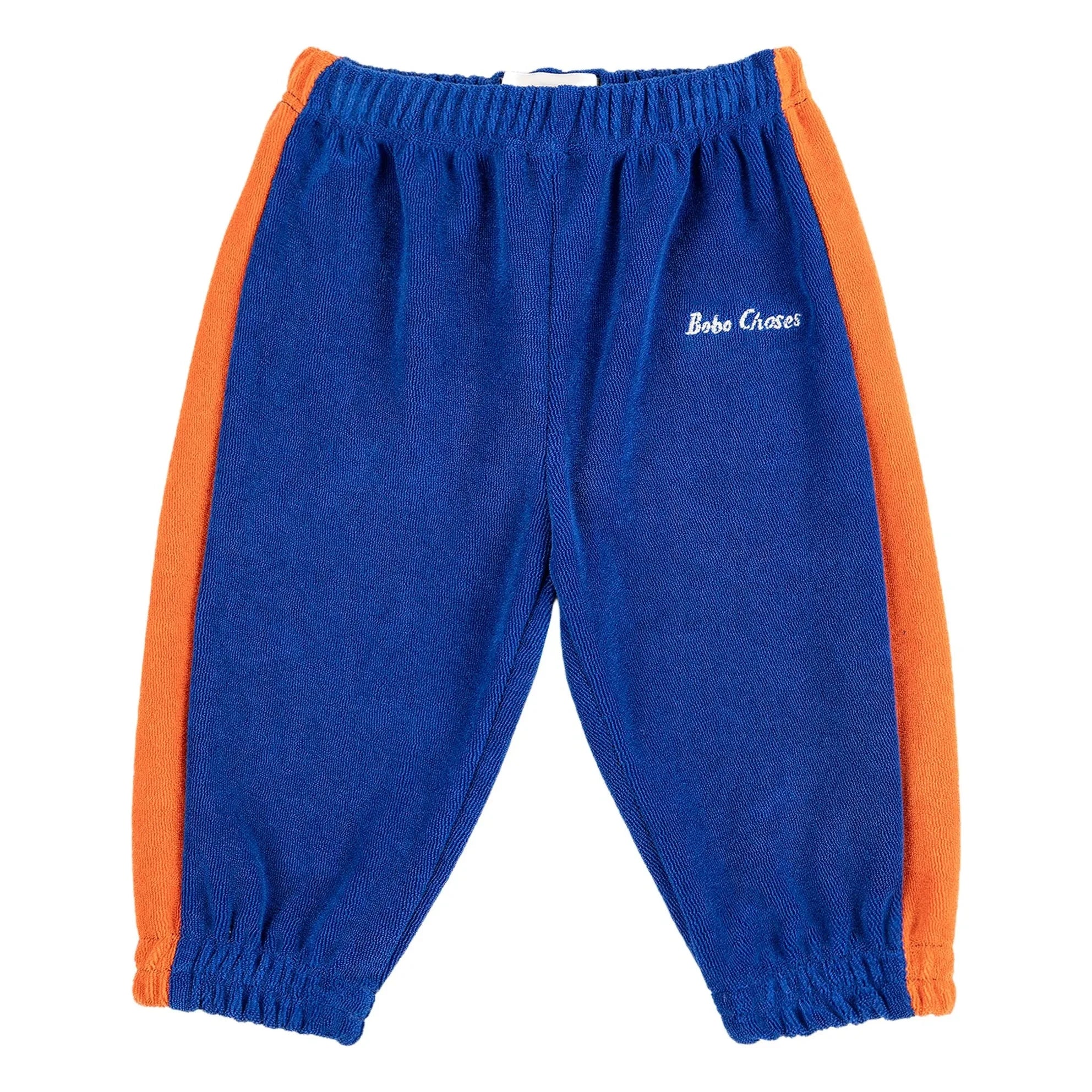 Bobo Choses - Jogger de felpa de algodón orgánico con raya de contraste | Azul real