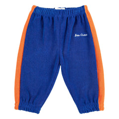 Bobo Choses - Jogger de felpa de algodón orgánico con raya de contraste | Azul real