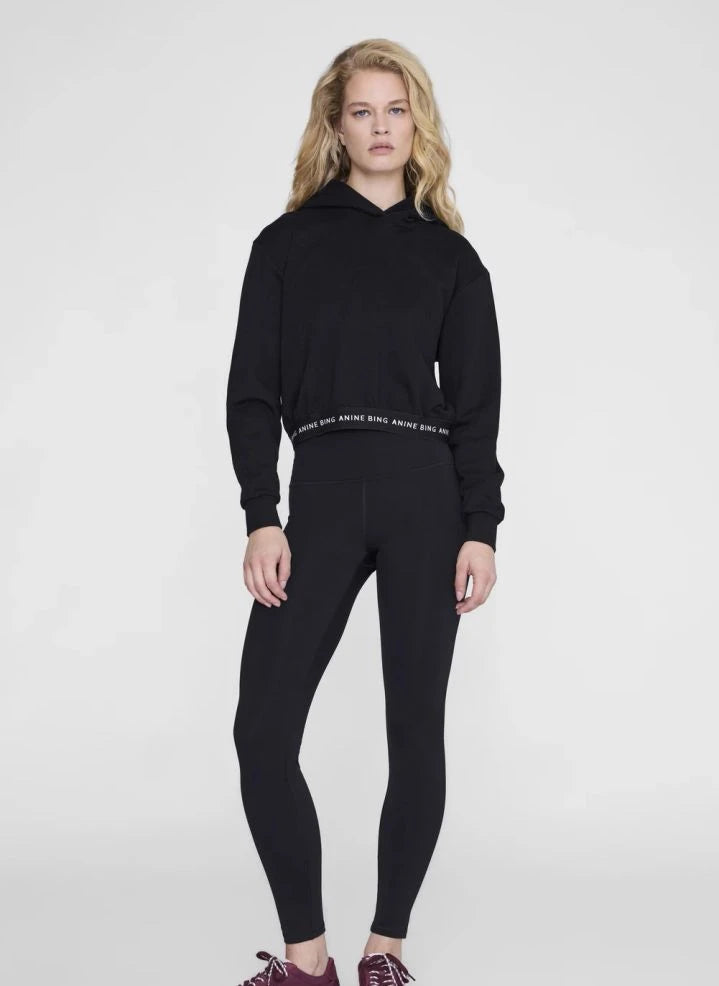 Anine Bing - Sudadera de algodón recortada Dany | Negro
