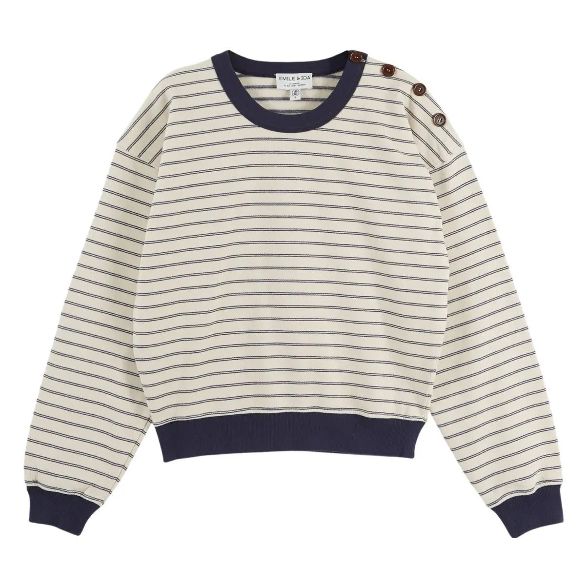 Emile et Ida - Eliott Çizgili Sweatshirt | Mavi