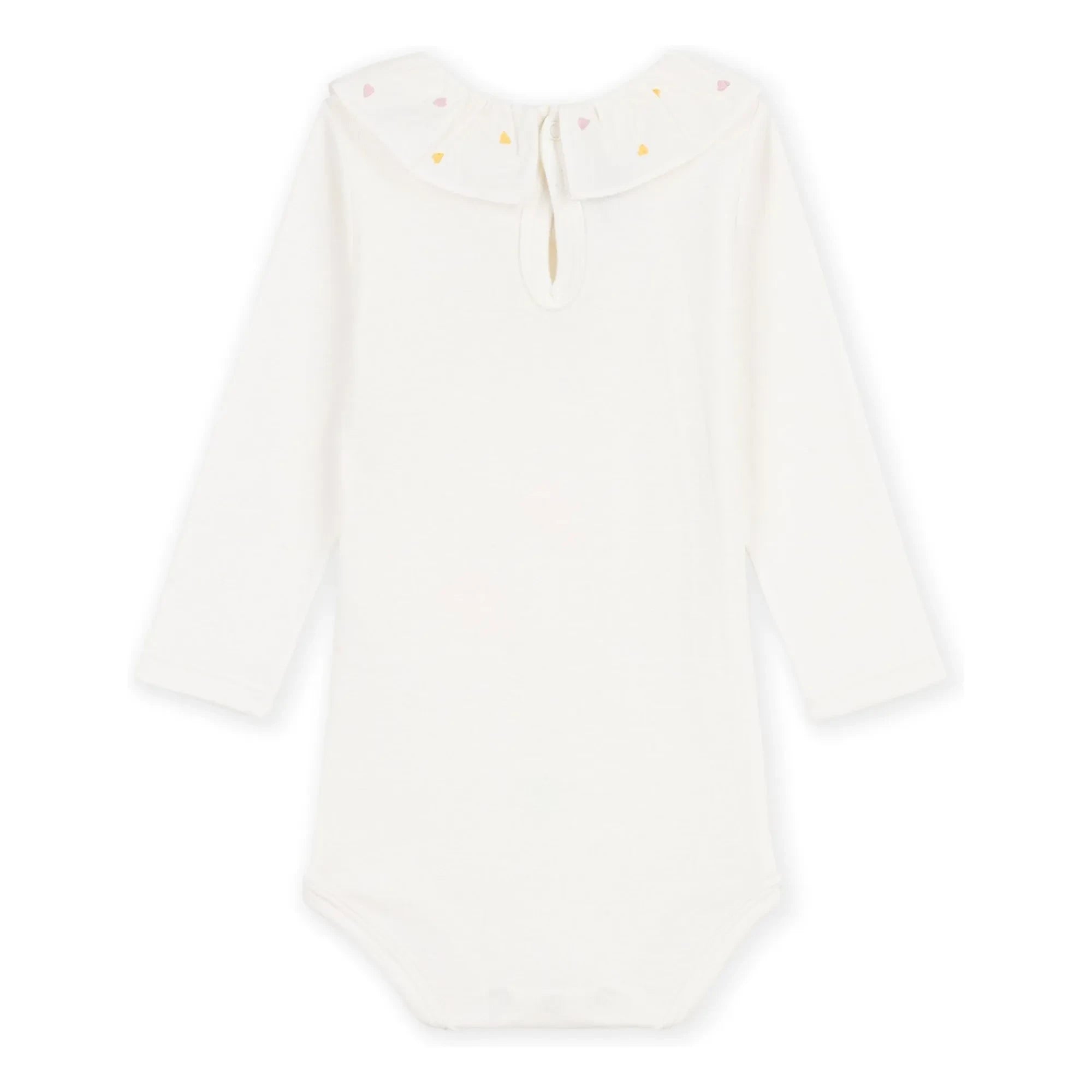 Petit Bateau - Organik Pamuk İşlemeli Yaka Body | Beyaz
