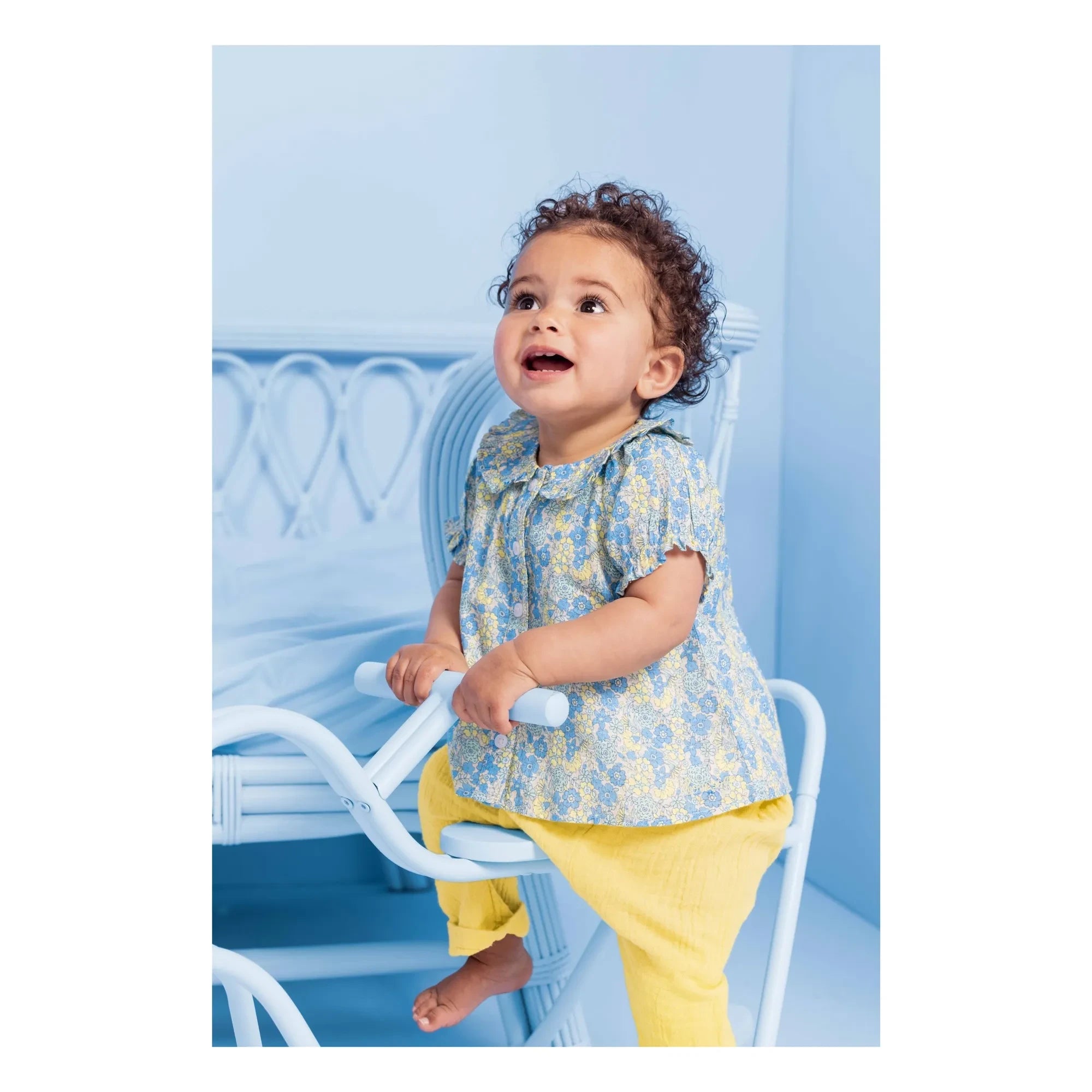 Bonton - Aria Fleurie Claudine Yaka Bluz | Mavi