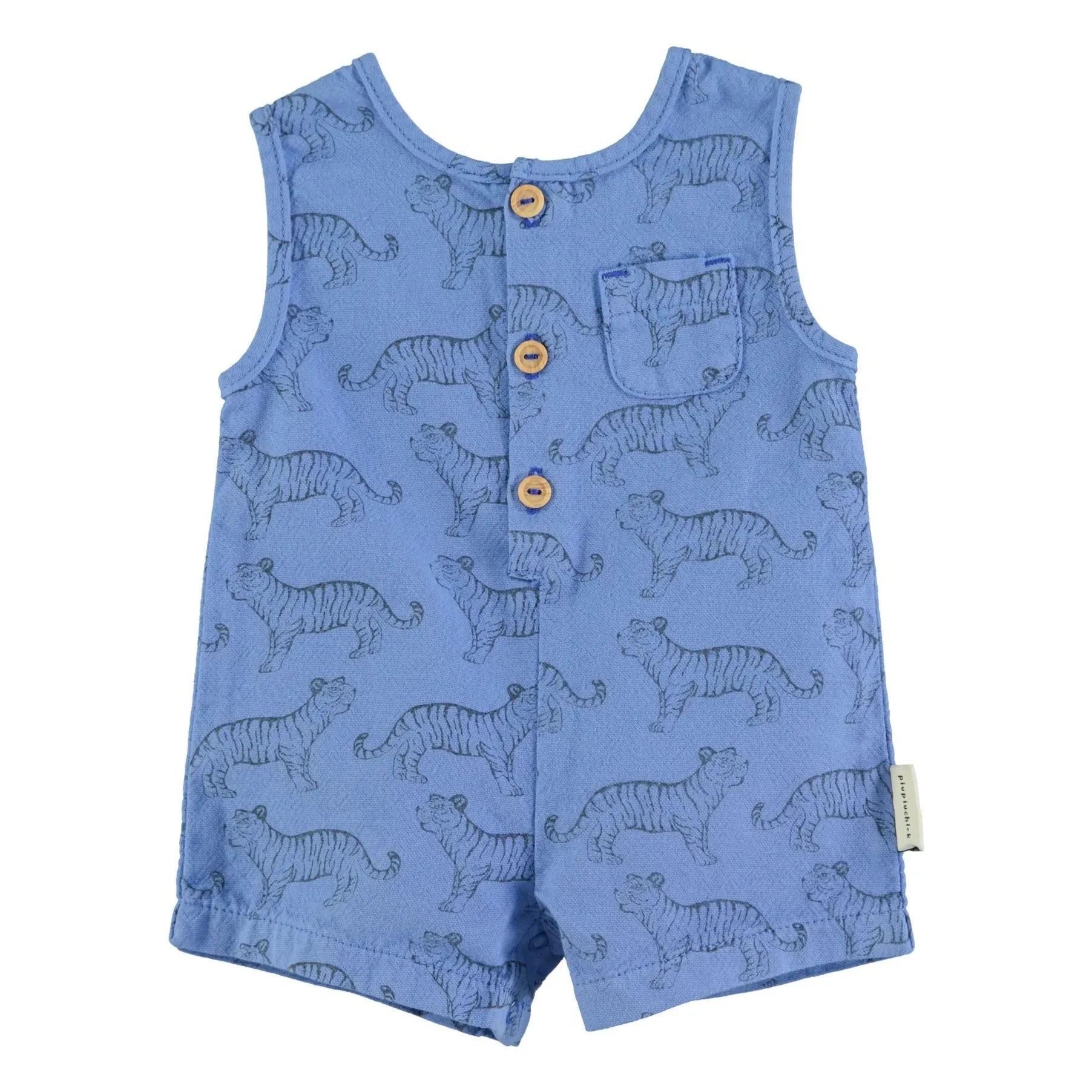 Piupiuchick - Mono de algodón orgánico con estampado de tigre | Azul
