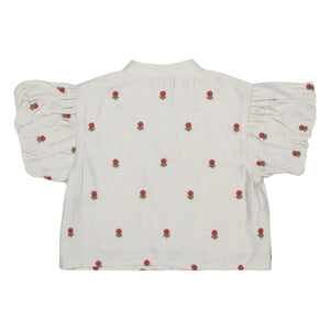 Donsje - Blusa de Tencel con Flores Eliora | Crudo