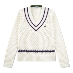 Lacoste - Jersey de punto trenzado de algodón orgánico | Crudo
