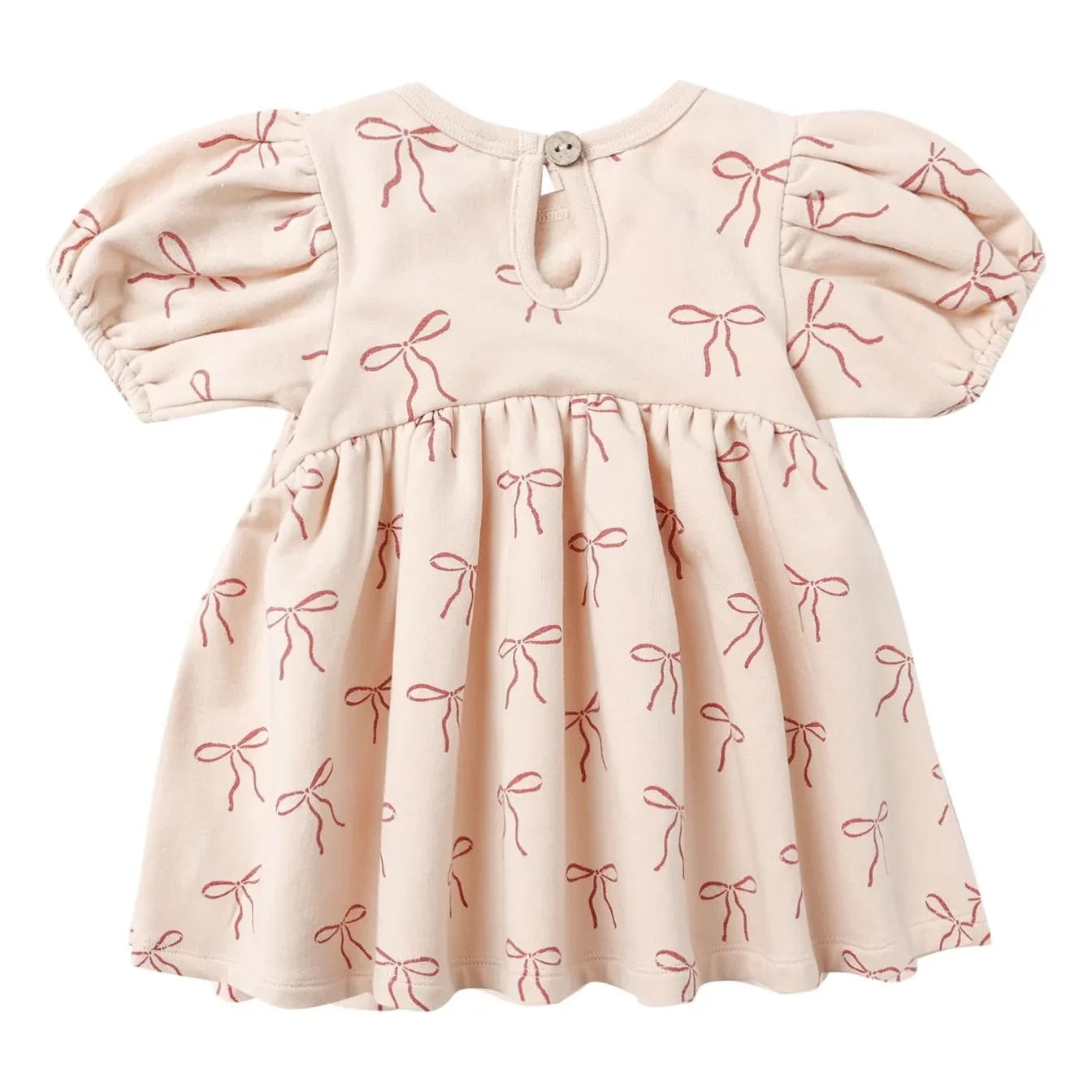 Quincy Mae - Vestido Darla de algodón orgánico con nudos | Coral