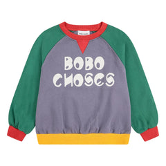 Bobo Choses - Sudadera de algodón orgánico con bloques de color | Malva
