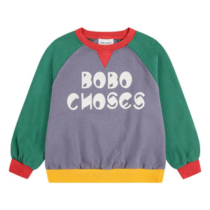 Bobo Choses - Sudadera de algodón orgánico con bloques de color | Malva