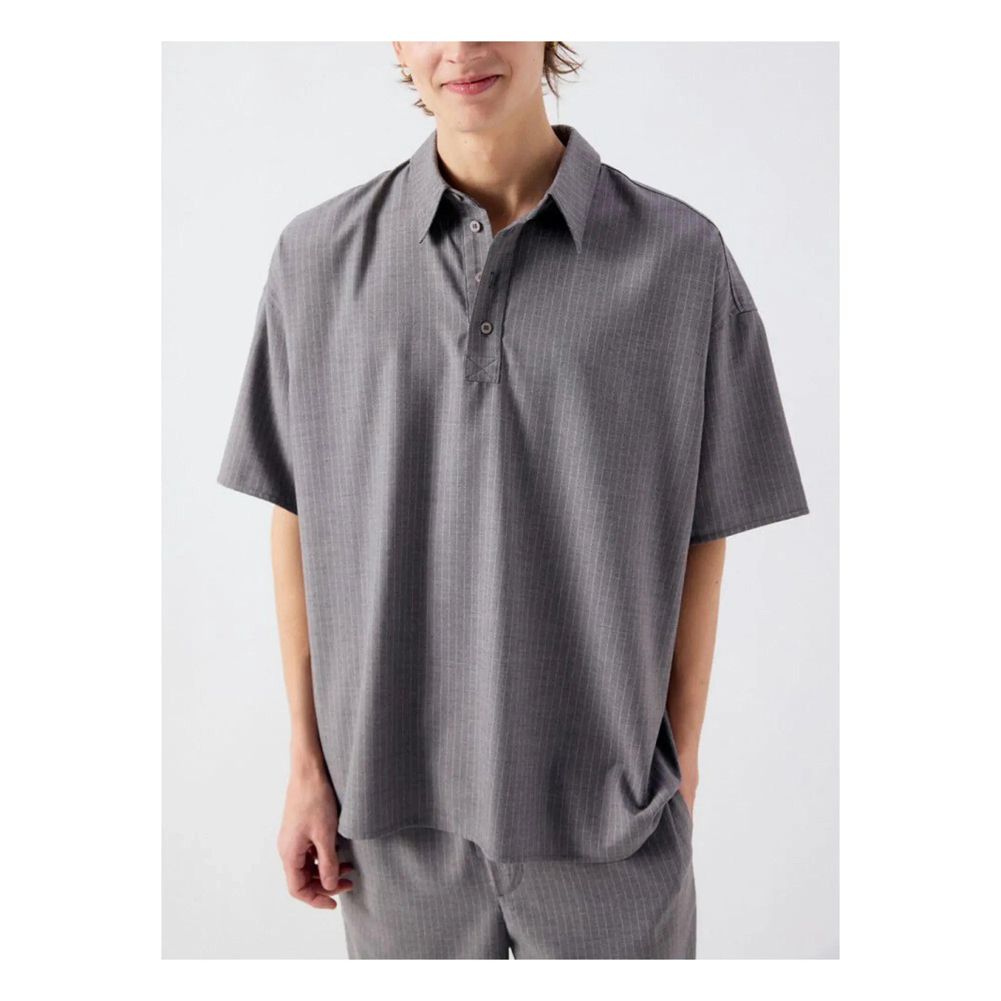 American Vintage - Camiseta de tirantes a rayas | Gris jaspeado