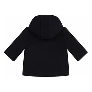 Petit Bateau - Abrigo de lana abotonado azul marino para bebé