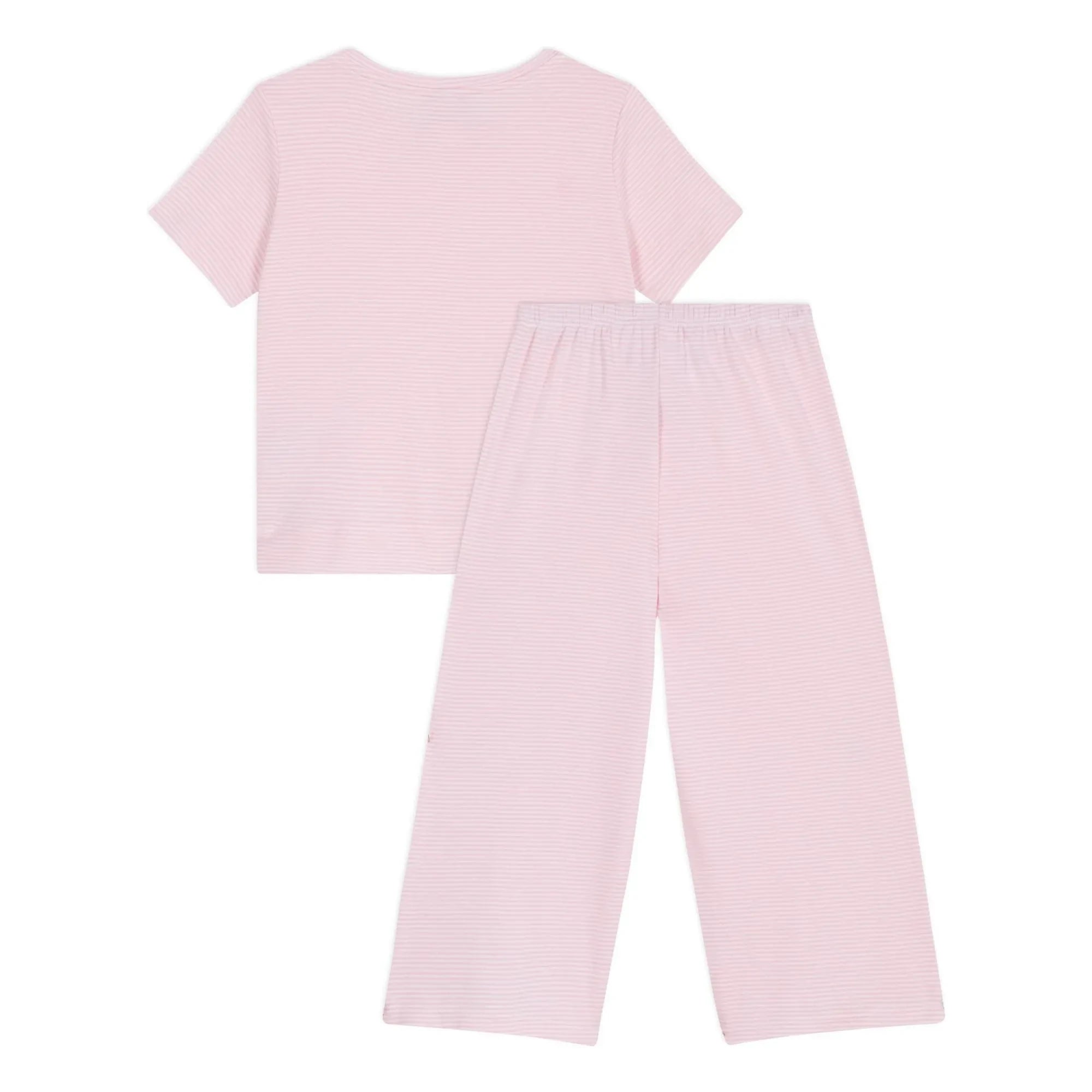 Petit Bateau - Pijama a rayas de algodón orgánico Milleraies | Rosa