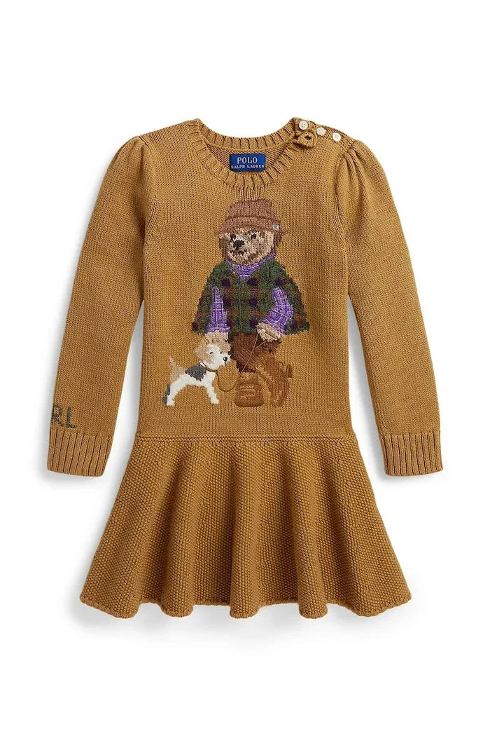 Vestido acampanado de algodón Polo Ralph Lauren