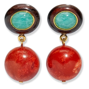 Lizzie Fortunato - Pendientes de coral Laurel | Rojo