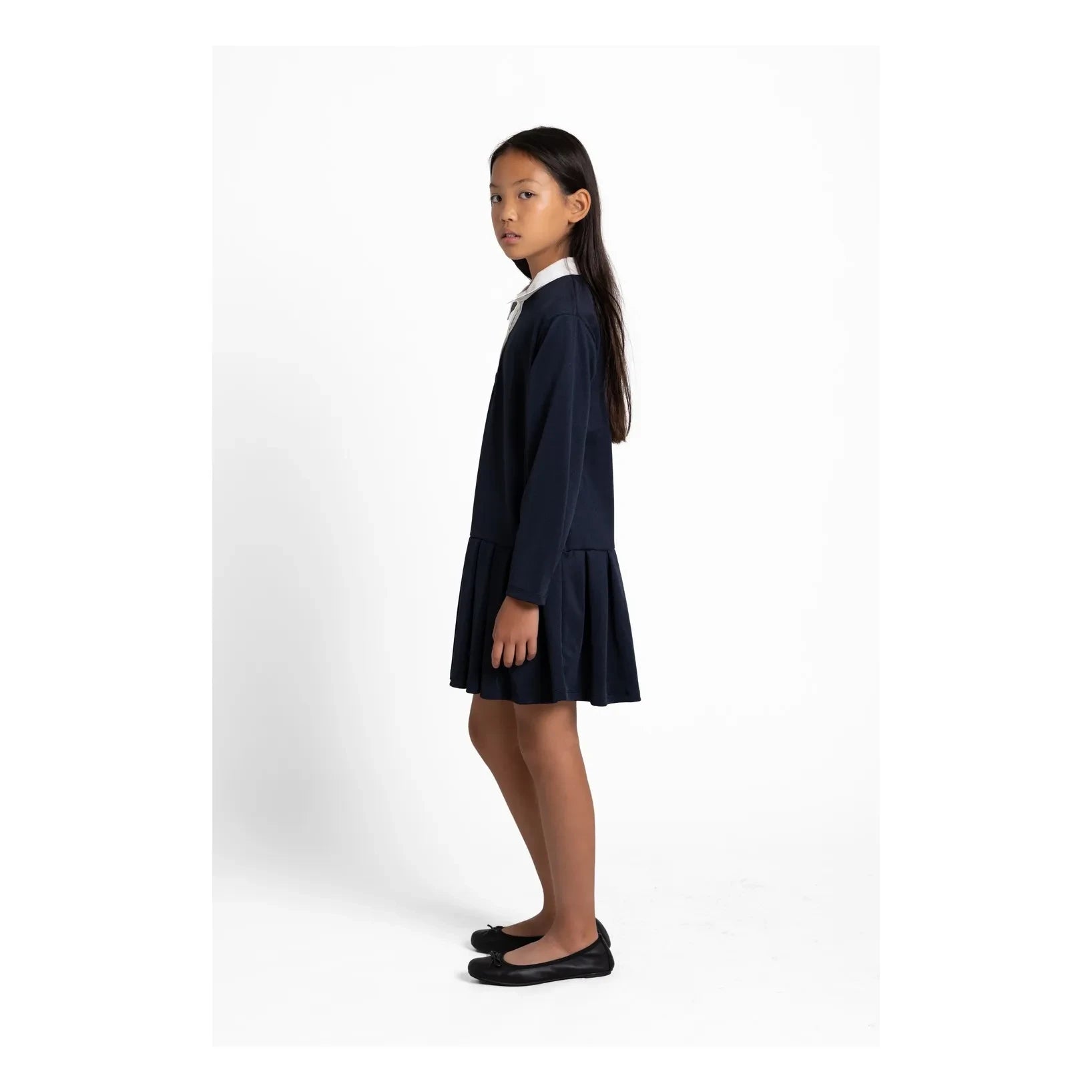 Vestido polo Belgarvia para niña pequeña | Azul marino