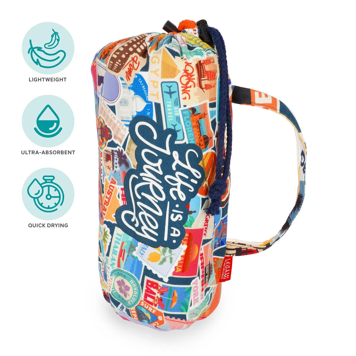 Legami - Toallas de Playa Maxi con Stickers de Viaje
