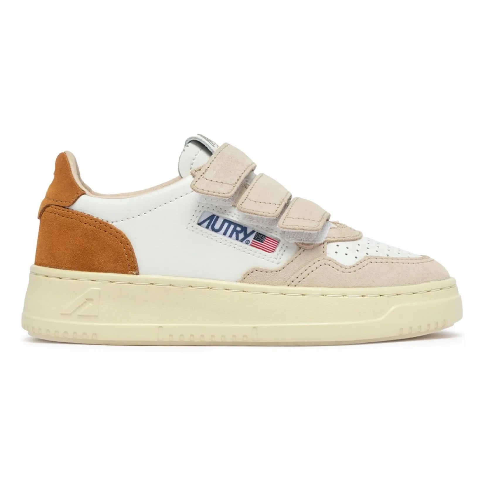 Autry - Zapatillas deportivas bajas de ante tricolor Kidstripes para niños | Camel
