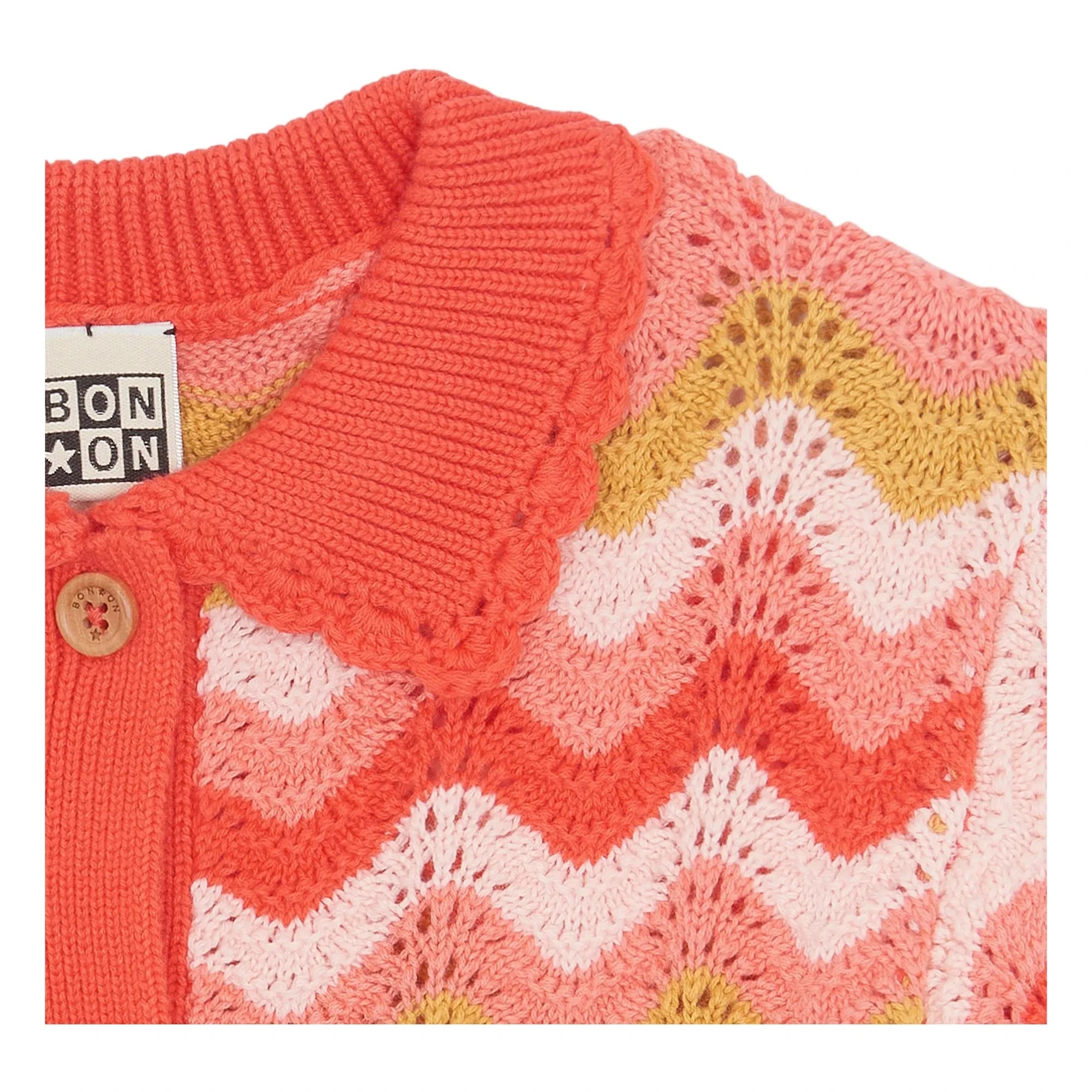 Bonton - Camisa de cuello de ganchillo Ninon | Coral