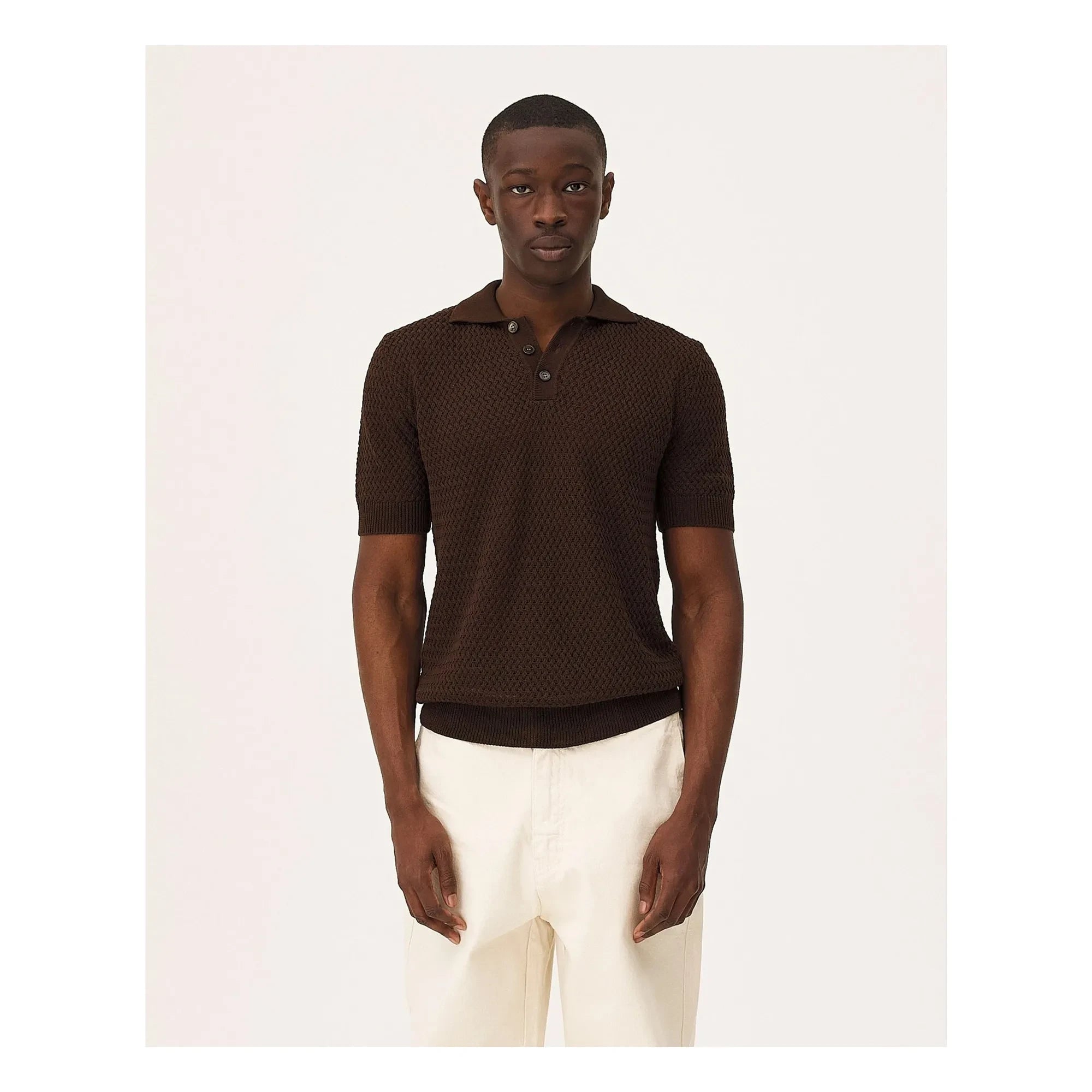 Noyoco - Polo de algodón orgánico Haring | Marrón oscuro