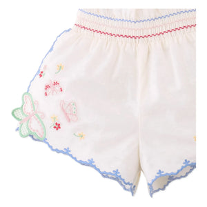 Gingersnaps - Jisoo - Short bordado para bebé | Blanco