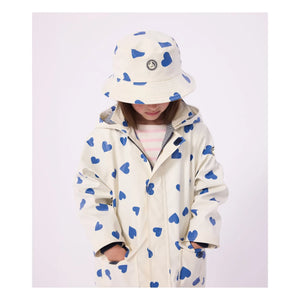 Petit Bateau - Sombrero tipo pescador Corazones de fibra reciclada | Crudo