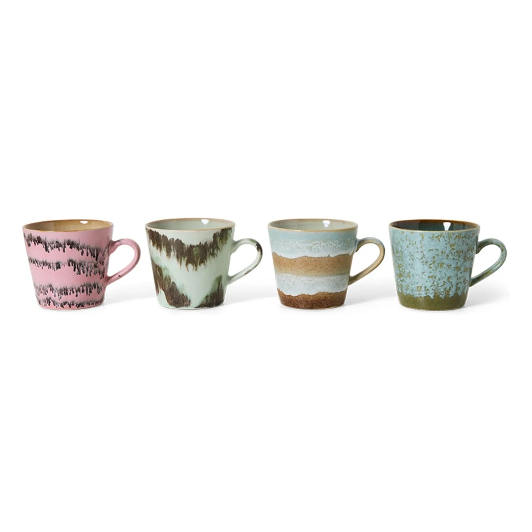 HKliving - Tazas de capuchino Dada - Juego de 4