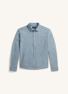 Ralph Lauren - Camisa de Logotipo de 4 Botones | Azul