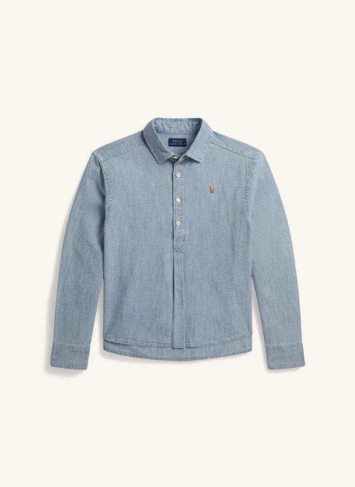Ralph Lauren - Camisa de Logotipo de 4 Botones | Azul