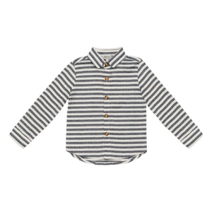 Donsje - Camisa de algodón orgánico a rayas Leom | Azul marino