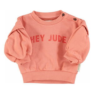 Piupiuchick - Sudadera de algodón orgánico con volantes Hey Jude | Coral